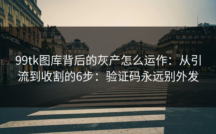 99tk图库背后的灰产怎么运作：从引流到收割的6步：验证码永远别外发